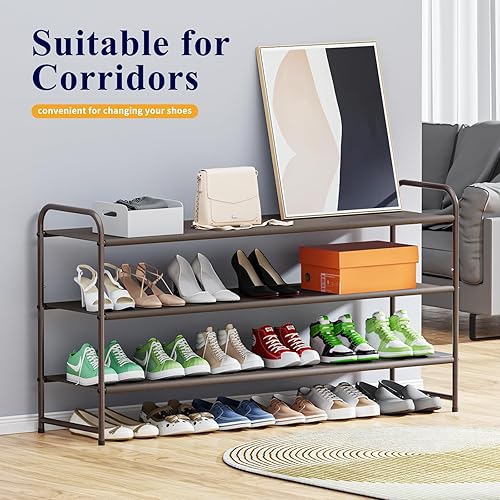 Kitsure Shoe Rack for Entryway Sturdy Durable Long Stackable