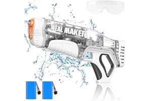 ARTCOOL Fast Auto Suction High Powered Squirt Guns Up to 28-32FT Range,Full Automatic 330+ Continuous Water Pistol for Adults/Kids,IP67 Waterproof Electric WaterGun(2 Batteries)