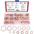 Copper Washer, Hilitchi 300-Pcs Flat Ring Copper Washers Assortment Kit - 12 Size