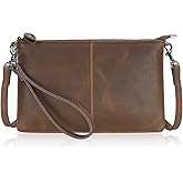 befen Genuine Leather Wristlet Clutch Wallet Purses Small Crossbody Bags for Women with RFID Blocking Card Slots