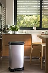 Curver Metal Effect 70% Recycled Kitchen Pedal Bin 50 L Silver view 3