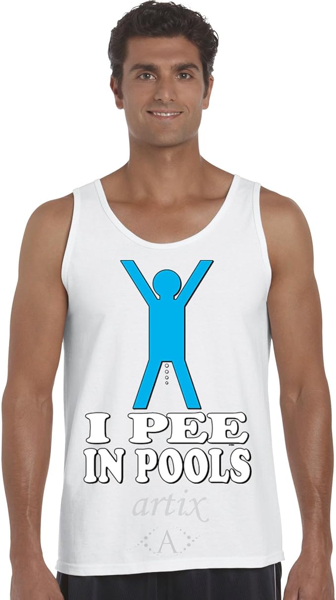 ARTIX I Pee In Pools Men Tank Top XLarge White Clothing
