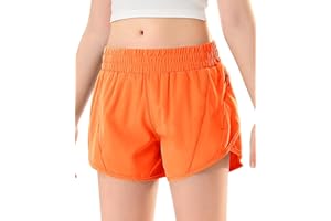 DOCUMO Girls Athletic Shorts with Zipper Pocket, Liner Quick Dry Running Shorts for Kids Teen Girls Active Sports Shorts