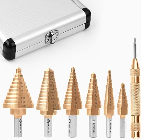 Vigrur 6pieces Foret Etage Hss Inox Metal Perceuse A Percussion Triangle Conique Titane Tige Hexagonale Avec Tampon De Centrage Auamatique Ideal Pour Visseuse Percage Sur Acier Laian Bois Plastique Amazon Fr Bricolage