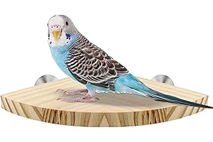 KNUTI Bird Perch Corner Stand for Bird Cage Corner Platform Wood Bird Perches Corner Shelf Rest for Birds Parrots Cockatiels and Other Animal Pet Cages