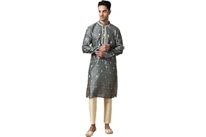 Filori Studio - Men's Authentic Jacquard Woven Design Long Kurta (Kurta Only)