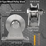 JAHOMFAI U-Type Steel Pulley Blocks 2pcs Mute Bearings for Gym Fitness Material view 2