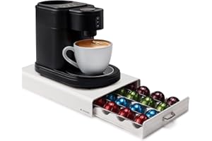 Navaris Coffee Capsule Storage - Compatible with Nespresso Vertuo Pod Holder - Stylish Coffee Capsules Organiser - Extra Coff