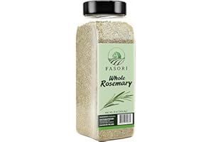 Fasori Rosemary Whole Leaves 8 oz (227 g) – Premium Dried Whole Rosemary Herb, Aromatic Mediterranean Spice for Cooking, Roasts, Chicken & Potatoes