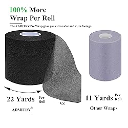 ADMITRY Pre Wrap Tape Athletic,3 Rolls X 22 Yards