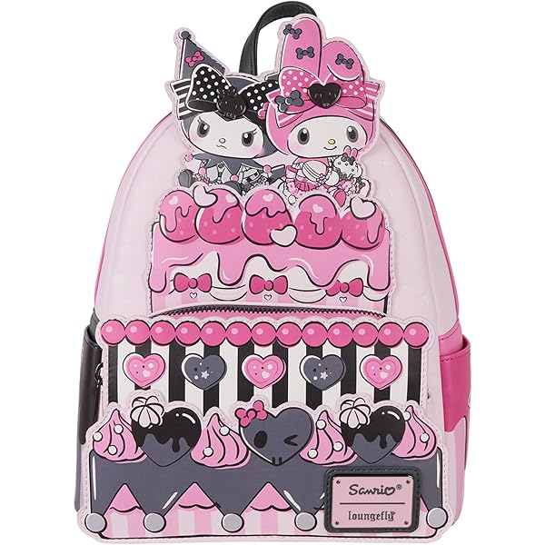 flame heart mini backpack Amazon.com | Loungefly Sanrio Kuromi Flames and Plaid Mini-Backpack, 10.5