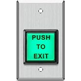 Push to Exit Button, Briidea Indoor Green Square Request to Exit Button with Green LED Square, Made of Stainless Steel, Sturdy &amp; Durable
