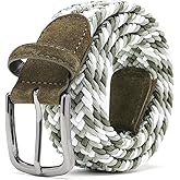 Fabio Valenti Men's Stretch Belt,Woven Braided Web Belt 1 3/8 for Golf Casual Pants Shirts Jeans