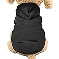 Jecikelon Winter Dog Hoodie Sweatshirts with Pockets Warm Dog Clothes for Small Dogs Chihuahua Coat Clothing Puppy Cat Custume (Black, X-Large)