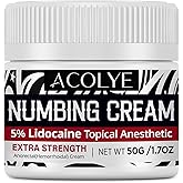 Acolye Numbing Cream Extra Strength: 5% Lidocaine Local Anesthetic- Long Lasting Extra Relief with Menthol Arnica and Emu Oi