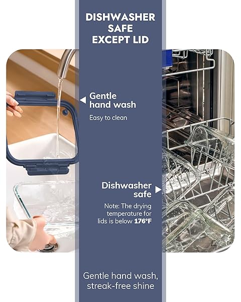 BOROHOUSE 10-PACK GLASS FOOD STORAGE CONTAINERS WITH TEMPERED LIDS – BOROSILICATE, AIRTIGHT, OVEN-SAFE (-4°F~950°F), BPA-FREE, 4.4 & 1.6 CUP, LEAK-PROOF, DISHWASHER SAFE (BLUE)