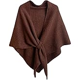 XRTBMN Pashmina Shawl Wraps for Women Knitted Shawls Scarf Solid Color Lightweight Poncho Wrap Tops Fall Winter Clothing