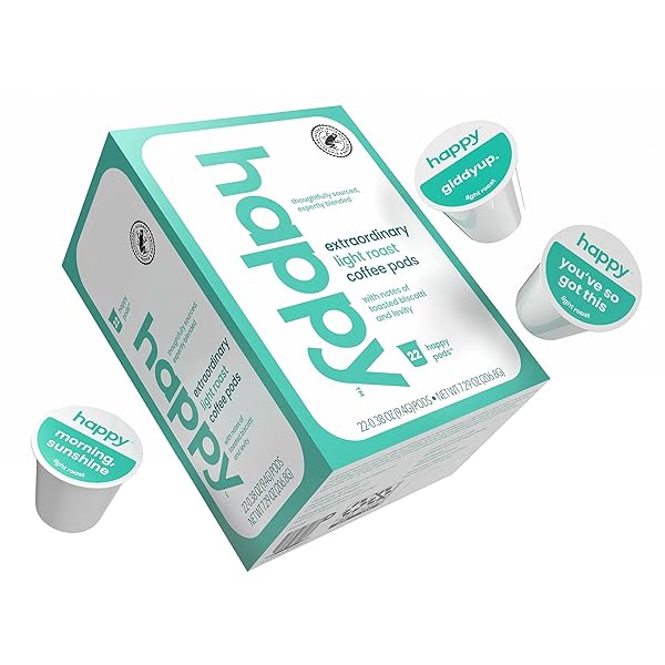 HAPPY COFFEE LIGHT ROAST COFFEE PODS, 22 COUNT,...