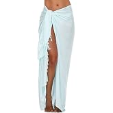 SHU-SHI Sarong Wraps for Women Long Beach Pareo with Coconut Clip | 100% Rayon Fabric, 67 x 45 In., Skirt or Halter Styling, Resort and Cruise Bathing Suit Cover Up, Ethically Made in Bali