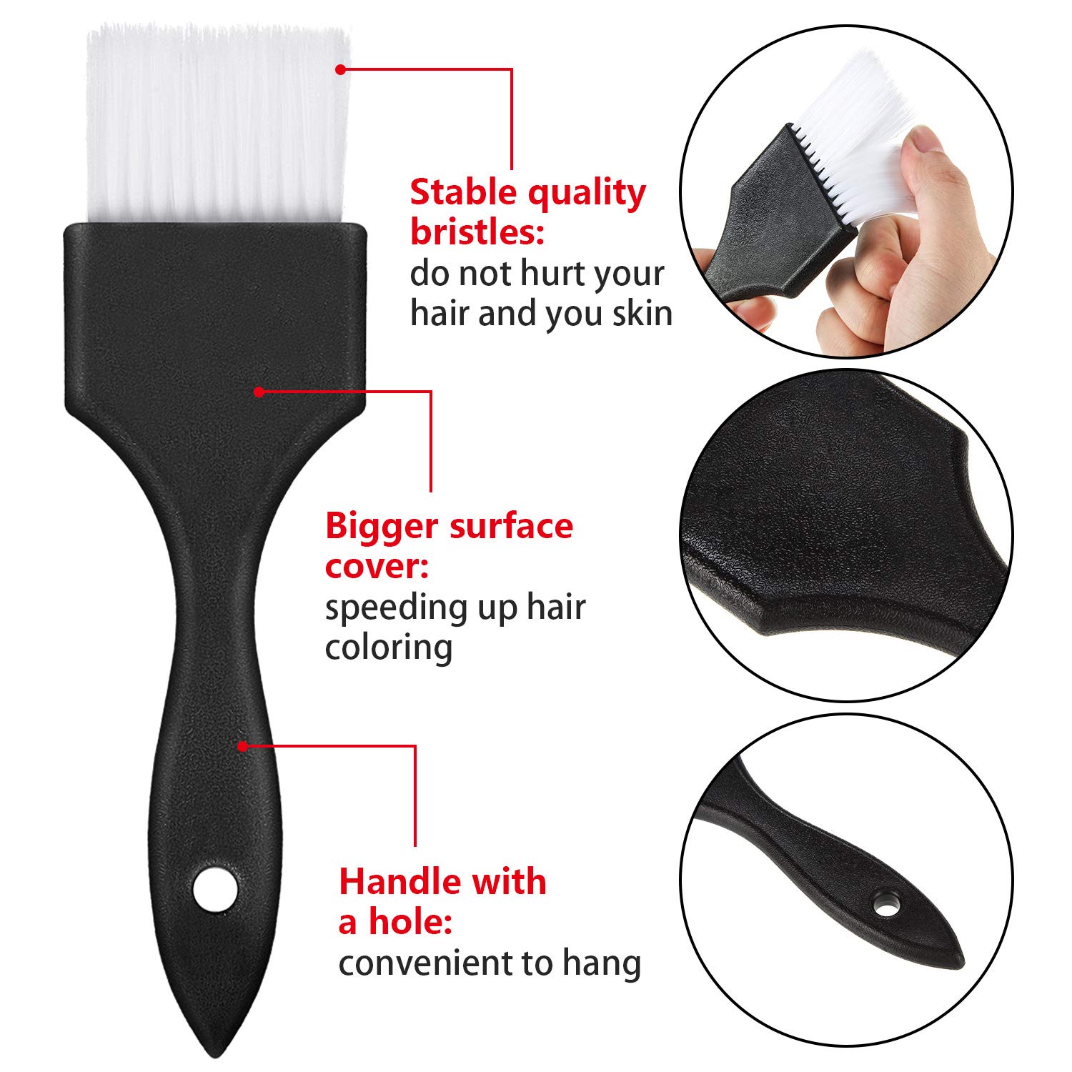 5 Pieces Painter Hair Color Brush Multicolored Hair Dye Brush Hair Coloring Brush Hairdressing Tint Brushes for Home and Salon : Beauty
