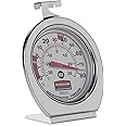 Rubbermaid FGR80DC Refrigerator Freezer Cooler Fridge Thermometer, Classic Large Mechanical Dial, Chrome