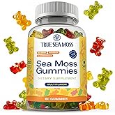 TrueSeaMoss Irish Sea Moss Gummies with Burdock Root & Bladderwrack – Formula for Adults & Kids – 60 Gummies (Packaging May Vary)