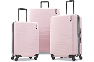 American Tourister Stratum XLT Expandable Hardside Luggage with Spinner Wheels, Pink Blush, 3-Piece Set (20/24/28)