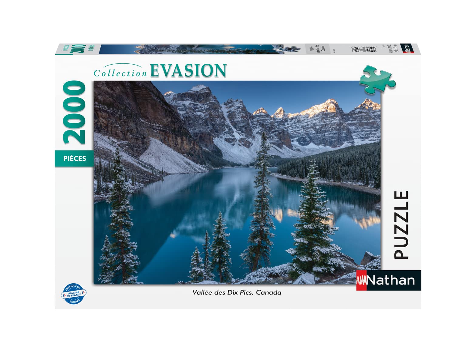 Nathan 2000 Piece Jigsaw Puzzle - Valley of Ten Peaks, Canada - Adults and Children 14+ - Premium Quality Jigsaw Puzzle - Perfect Fitting - Escape Collection - 87312