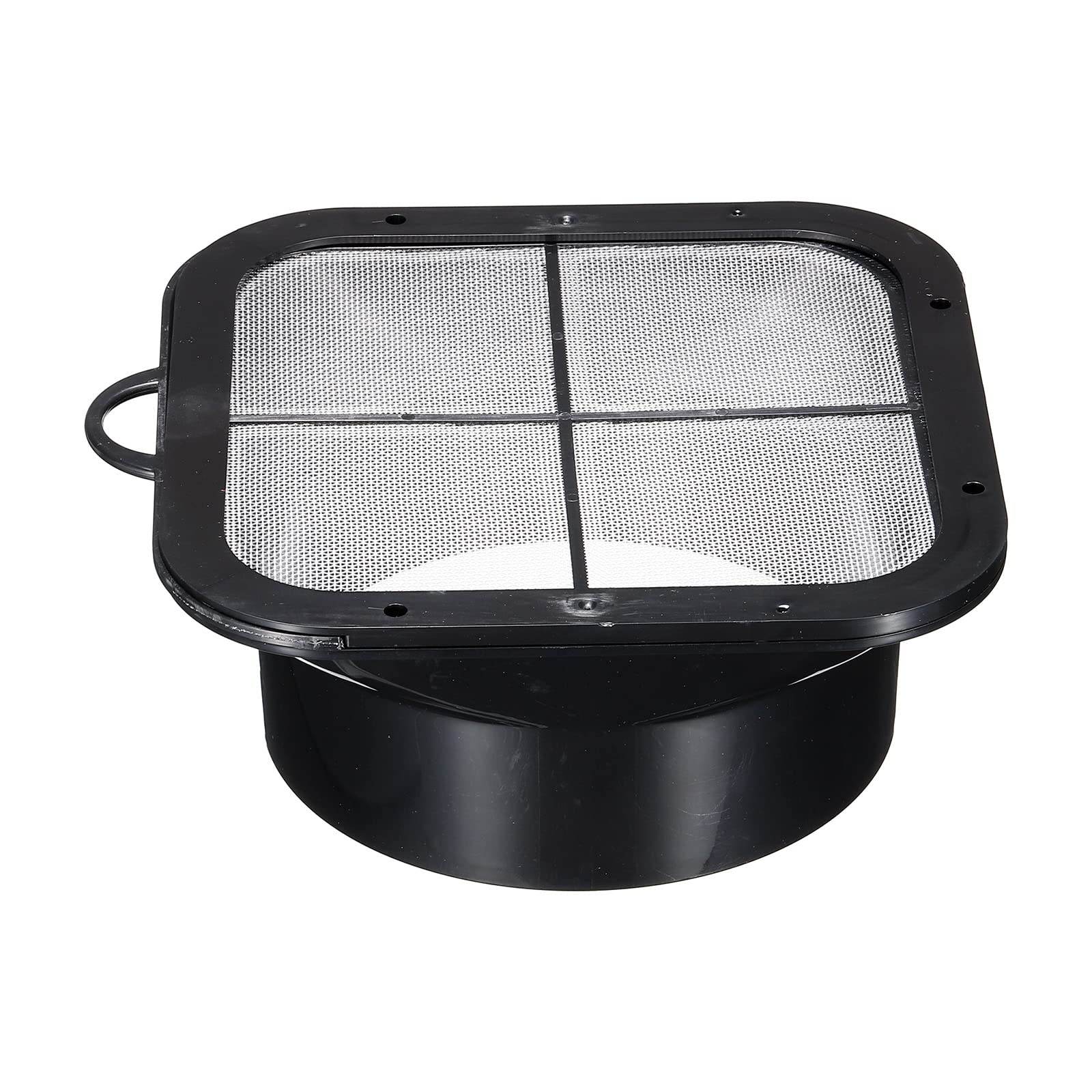 PATIKIL 6" Duct Connector Flange, Exhaust Hose Flange ABS Ventilation Duct with Filter Mesh for Ventilation System, Black