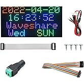 Waveshare RGB Full-Color LED Matrix Panel 4mm Pitch 64×32 Pixels 2048 Individual RGB LEDs Adjustable Brightness Compatible wi