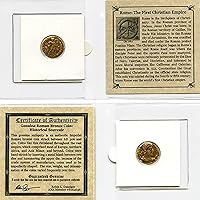 306 IT - 410 AD First Christian Empire ROMAN BRONZE COIN Genuine Ancient Antique from 306-410 AD - Genuine Roman Bronze Coin - Historical Souvenir with Certificate of Authenticity Bronze Good