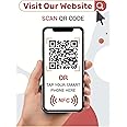Review Us On Our Web Site - Touchless QR Code and Tag - Two-Sided Review Tap Card - Storefront Window Decal