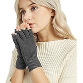 Novawo Wool Blend Fingerless Gloves Warm Arm Warmers Unisex Typing Gloves
