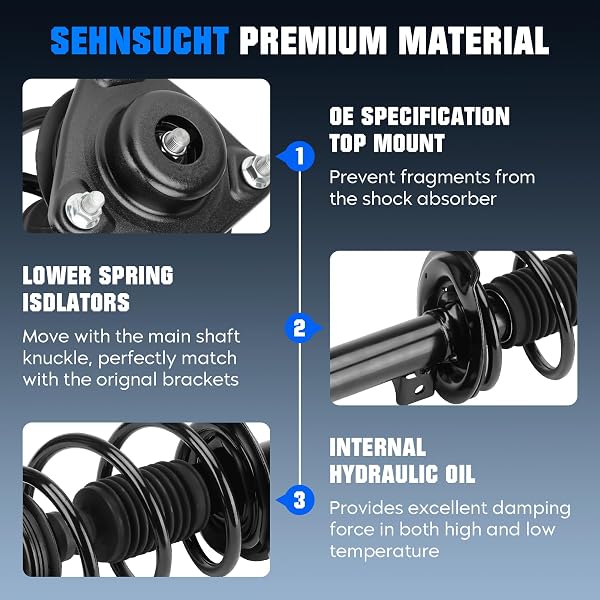 FRONT SPRING STRUT & SWAY BAR LINKS FOR 2011 HYUNDAI SONATA GLS/LIMITED 2.4L (ONLY FOR BUILT BEFORE 7/22/2010, EXC. SPORT SUSPENSION) STRUTS W/COIL REPLACE FOR 172586, 172585, 532585, 532586