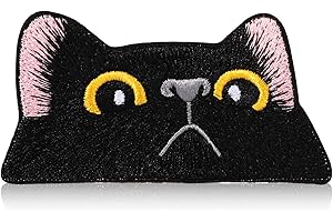 Cat Iron on Patch, Cute Decorative Cat Face Patches Badge Sew on Patch Embroidered Applique Patch for Shirts Jeans Jackets Ha