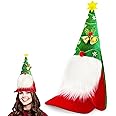 DANCELF Christmas Elf Hat, Gnome Hat,Christmas Tree Hats with Jingle Bell, Holiday Hat for Xmas New Year Festive Party Supplies,Funny Baseball Caps and Santa Hats for Men & Women