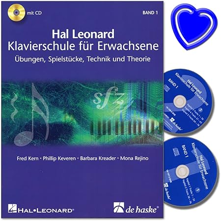 Hal Leonard Klavierschule Fur Erwachsene Band 1 Mit 2 Cds Von Fred Kern Ubungen Spielstucke Technik Und Theorie Mit Bunter Herzformiger Notenklammer Amazon De Musikinstrumente