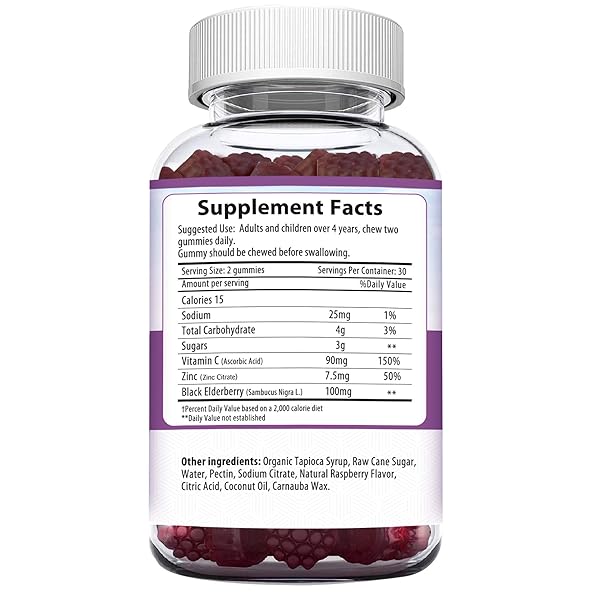 HERBION ELDERBERRY GUMMIES WITH VITAMIN C & ZINC – IMMUNE SUPPORT – GLUTEN & GELATIN FREE – 60 GUMMIES FOR ADULTS & CHILDREN 4 YEARS & ABOVE – 2 PACKS