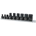Titan 16140 9-Piece Low Profile Impact SAE Hex Bit Socket Set