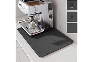 LIMNUO Coffee Mat Hide Stain Rubber, Coffee Maker Mat for Countertops, Backed Absorbent Dish Drying Mat for Kitchen Counter (