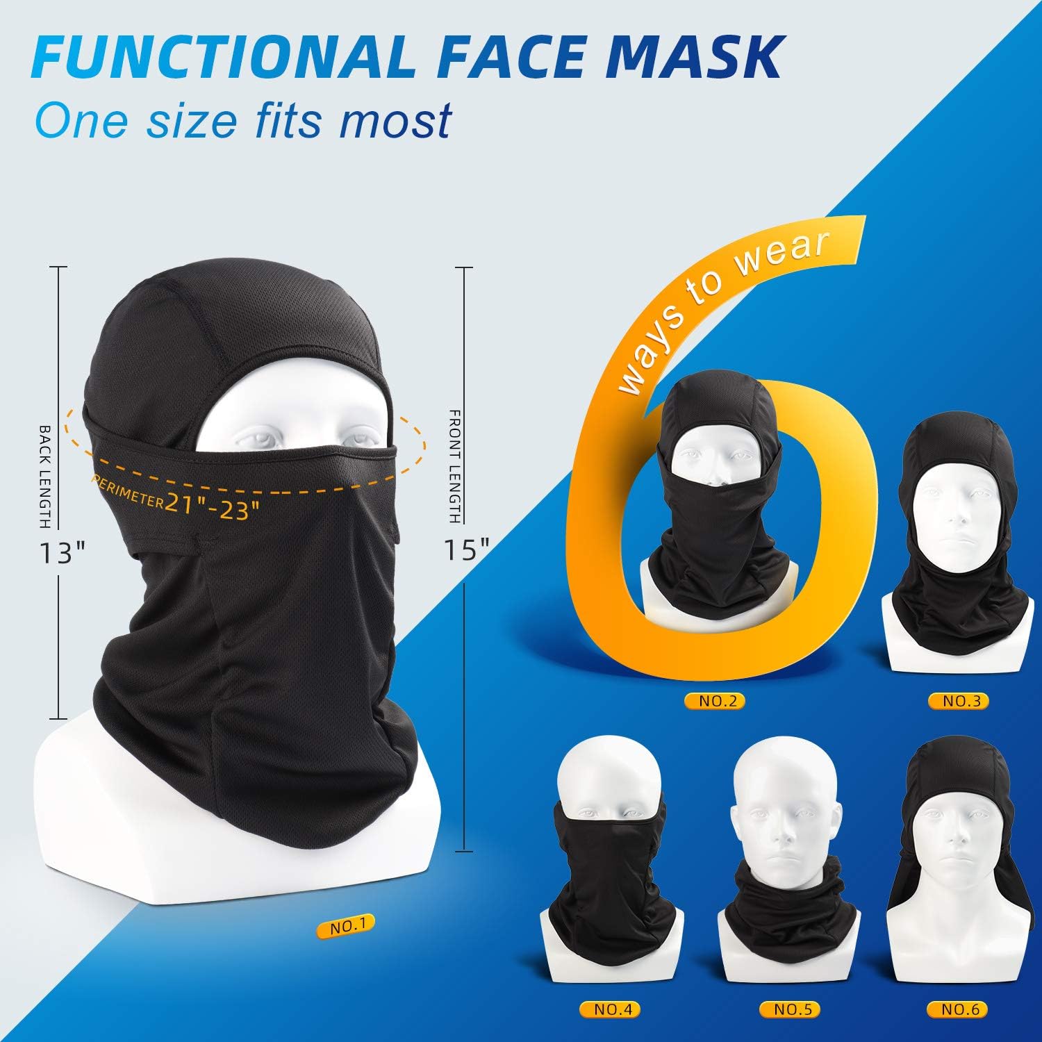 AstroAI Balaclava Face Mask Ski Mask-UV Protection Windproof Dustproof Mask for Men Women Skiing Snowboarding Cycling Hiking Black Mask: Automotive