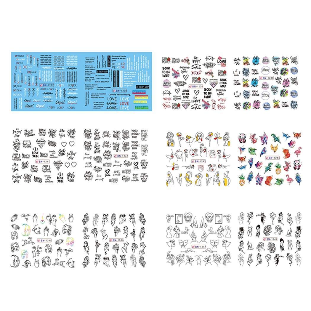 Nimhes Nail Art Decal Water Transfer Sticker DIY Floral Watermark Nail Manicure Décor Stickers & Decals