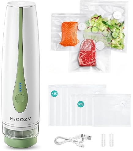 Kayiant Handheld Vacuum Sealer For Food - 80 KPa Suction, Includes 30 Bags, Rechargeable & Portable