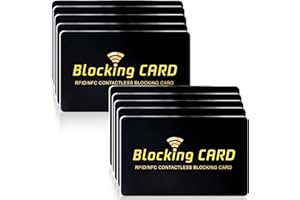 Linmxiy RFID Blocking Card 10 pack,One Card Protects Entire Wallet,RFID/NFC Contactless Bank Debit Credit Card Protector ID ATM Guard Card Blocker,Smart Slim Design Perfectly Fits in Purse–Black