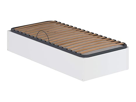Movian Constance modernes Einzelbettgestell aufklappbar, 190 x 90 x 36,5, Weiß
