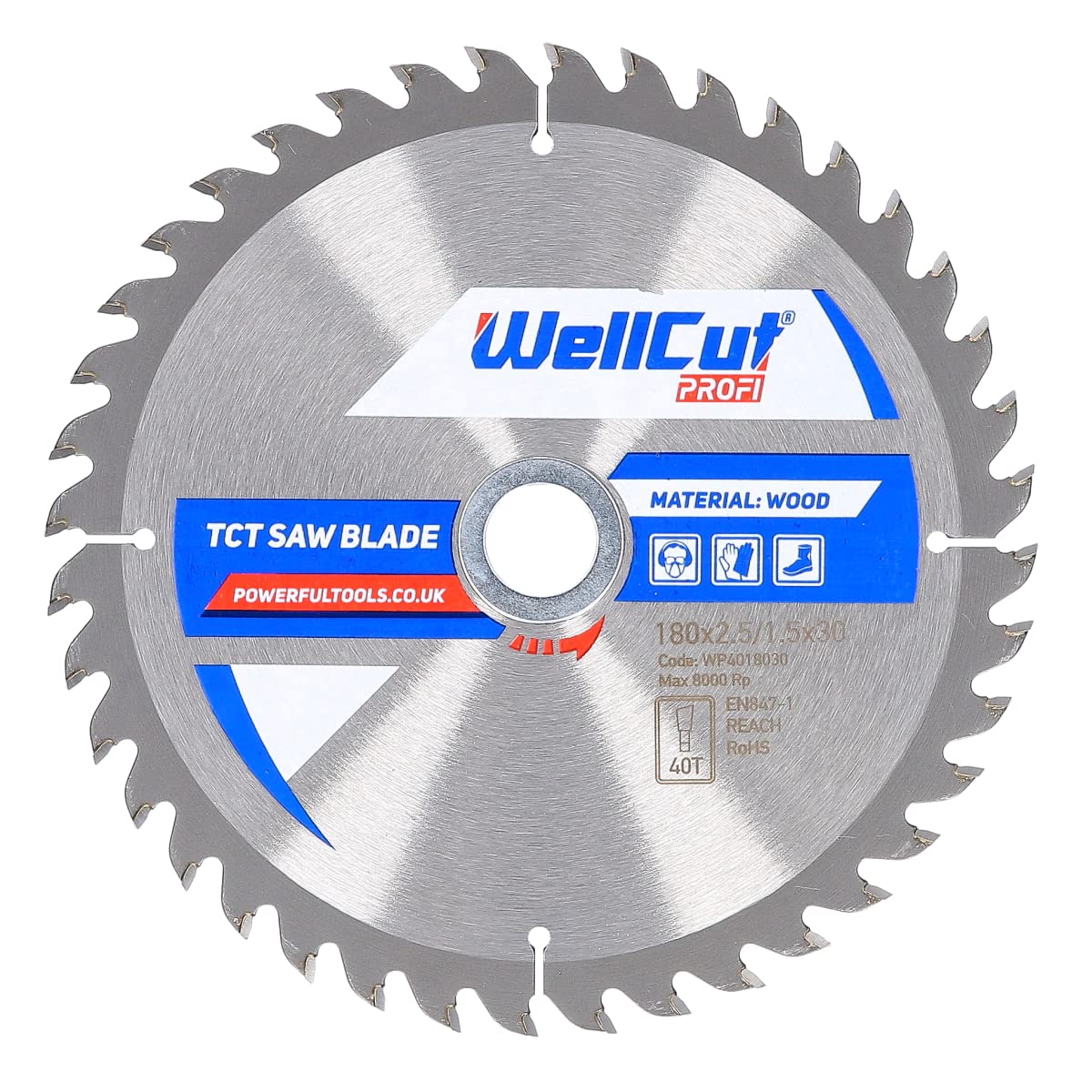 WELLCUT WP4018030 Wood Circular Saw Blade 180mm x 40T x 30mm