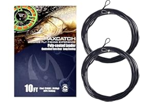 Maxcatch Fly Fishing Polyleader Line Monofilament Core for 7ft Trout and 10ft Salmon Poly Leader 3-6ips Floating/Sinking 10-2