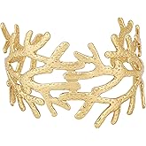 Mikovivi Cuff Bracelets for Women, Golden Thick Coral Reef Bracelet Bohemian Open Bangle Jewelry Summer Shell Accessories