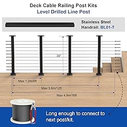 BLIKA Complete Set 36" Cable Railing Post Kit