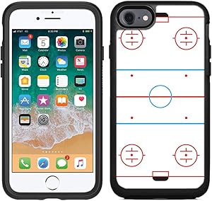 Teleskins Protective Designer Vinyl Skin Decals/Stickers Compatible with Otterbox Symmetry iPhone 8 / iPhone 7 / SE 2020 Case - Ice Hockey Rink Design Patterns - only Skins and not Case